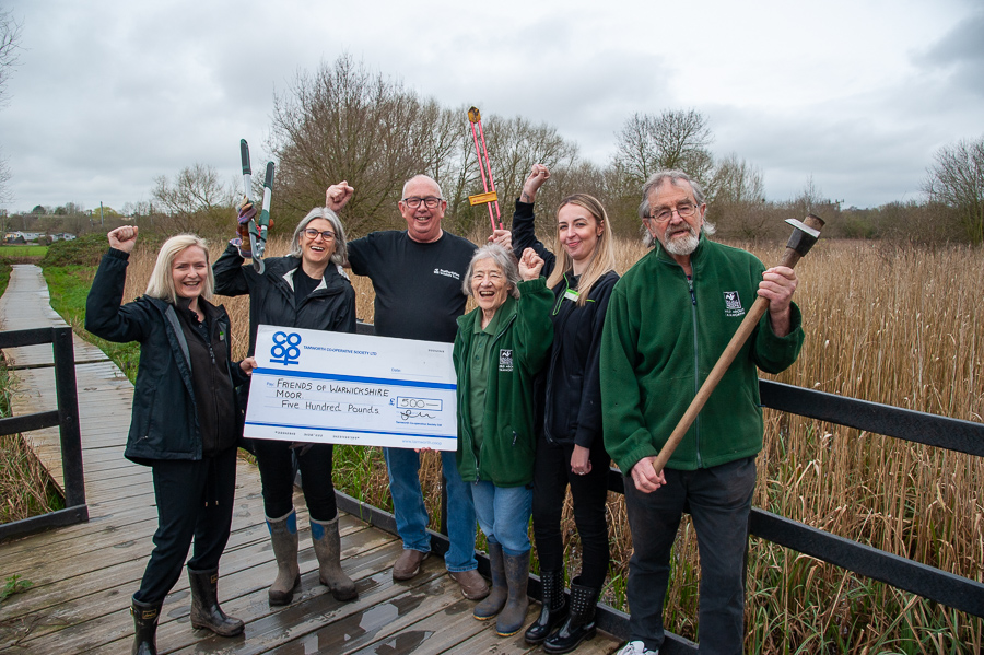 Tamworth Co-op Cash in the Bag donation funds conservation work at nature reserve