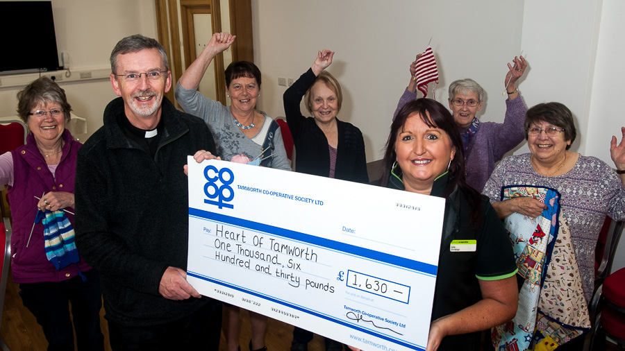 Charity is ‘lift-ed’ by huge  cheque from Tamworth Co-op