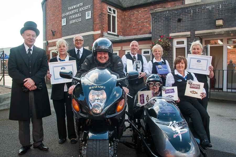 Manager swoops on funeral branches in motorcycle sidecar packed with chocolates
