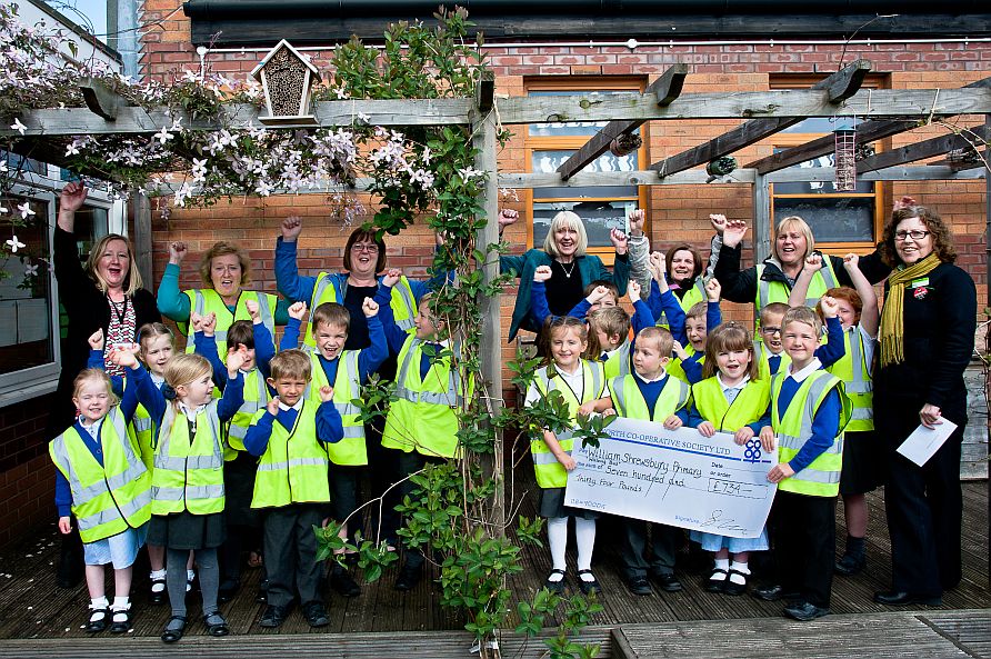 It’s party time for ‘walking bus’  pupils at Stretton school