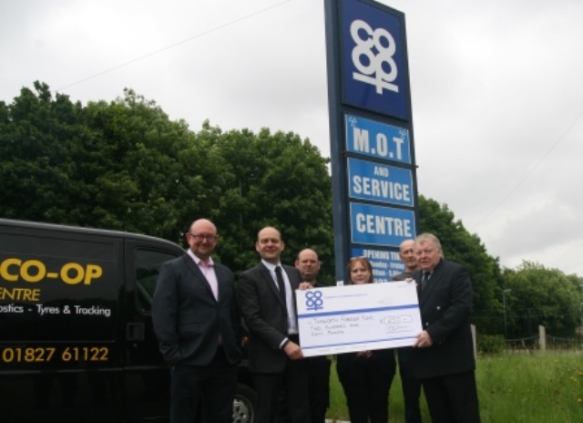 Generous Tamworth Co-op Garage and MOT Centre customers drive up charity fund